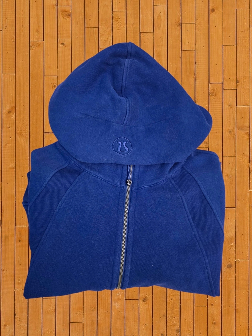Lululemon Scuba Full Zip Hoodie Blue Oversized Thumbhole Heavyweight Sweatshirt - Picture 2 of 13